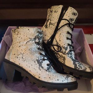 Madden Girl zip up boots with shoe strings